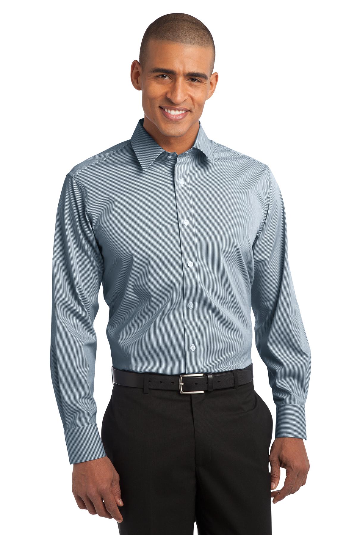Port Authority Men's Fine Stripe Stretch Poplin Shirt