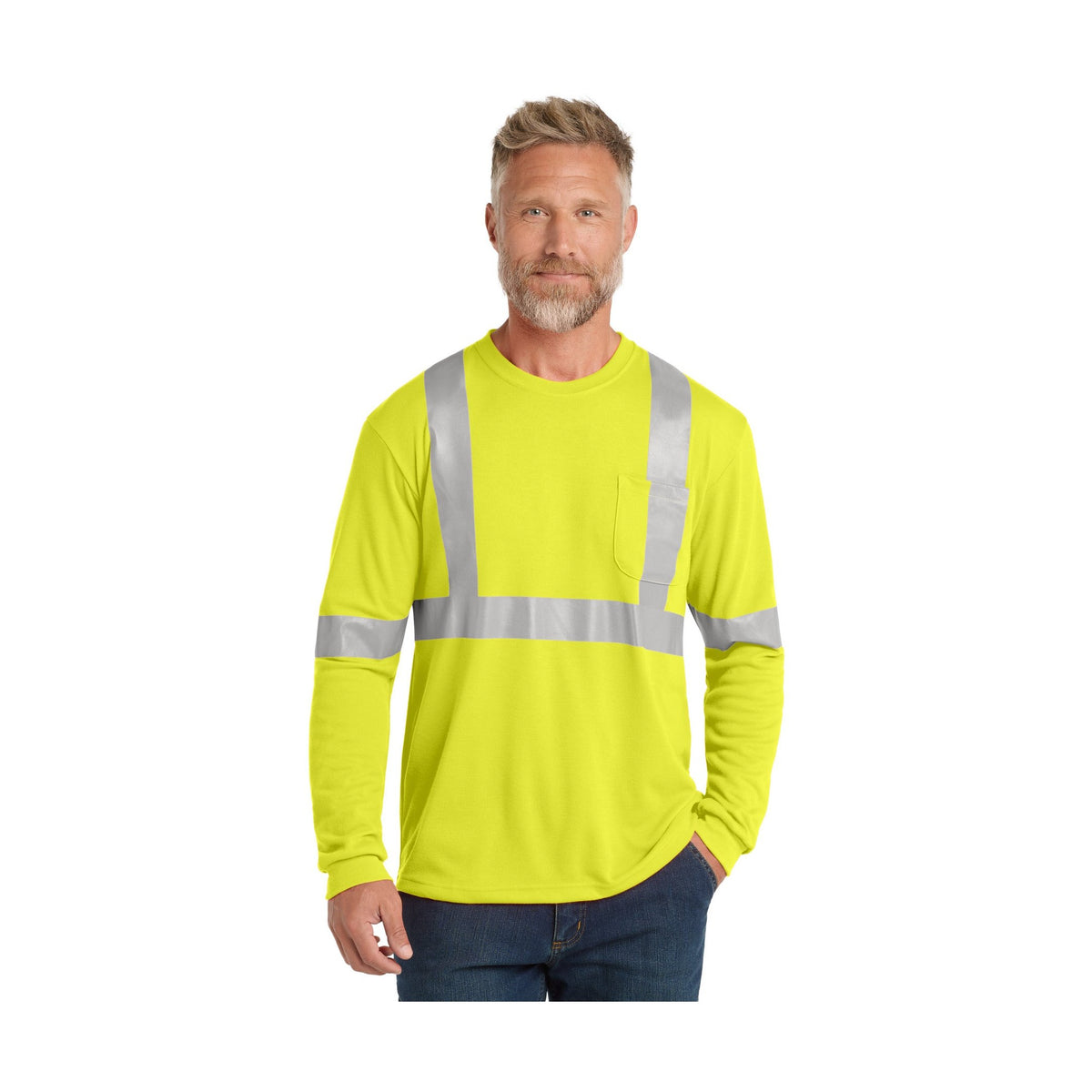 CornerStone Men's ANSI 107 Class 2 Long Sleeve Safety T-Shirt