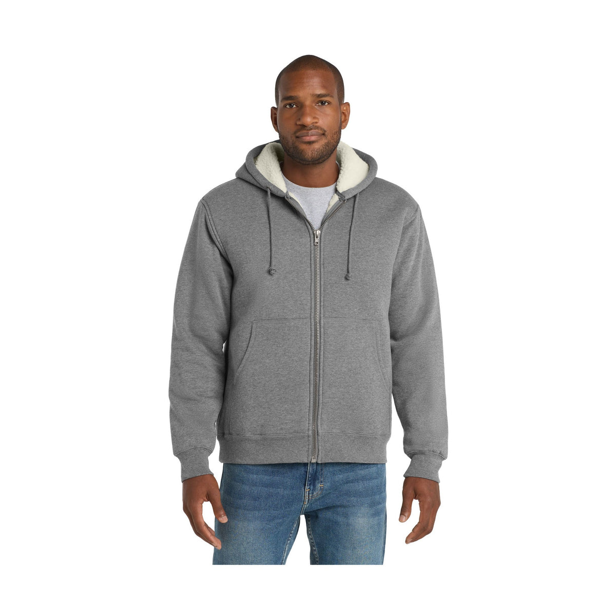 CornerStone Men's Heavyweight Sherpa-Lined Hooded Fleece Jacket