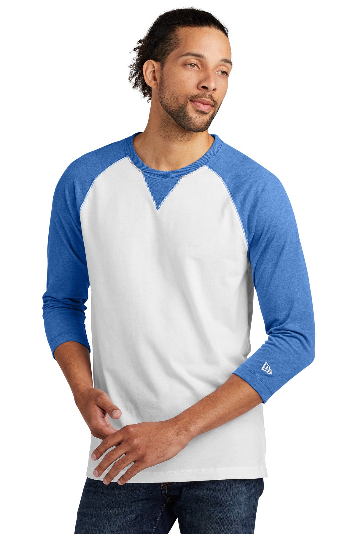 New Era Men's Sueded Cotton Blend 3/4-Sleeve Baseball Raglan Tee