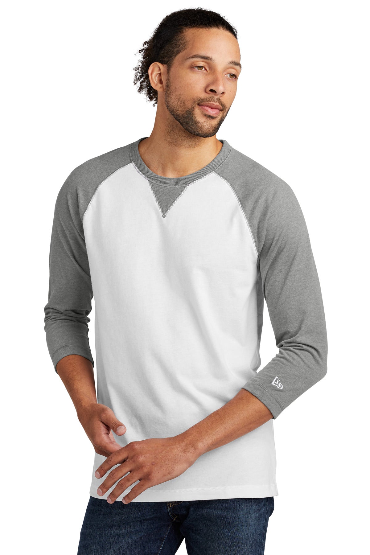 New Era Men's Sueded Cotton Blend 3/4-Sleeve Baseball Raglan Tee