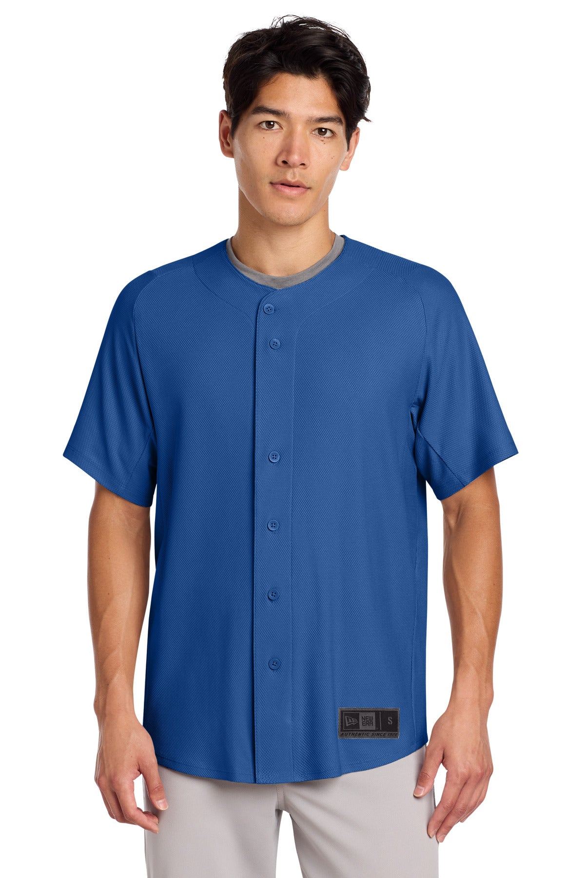 New Era Men's Diamond Era Full-Button Jersey Corporate Apparel Shirts & Tops