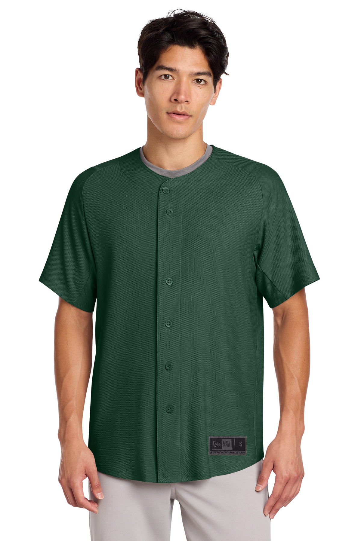 New Era Men's Diamond Era Full-Button Jersey Corporate Apparel Shirts & Tops