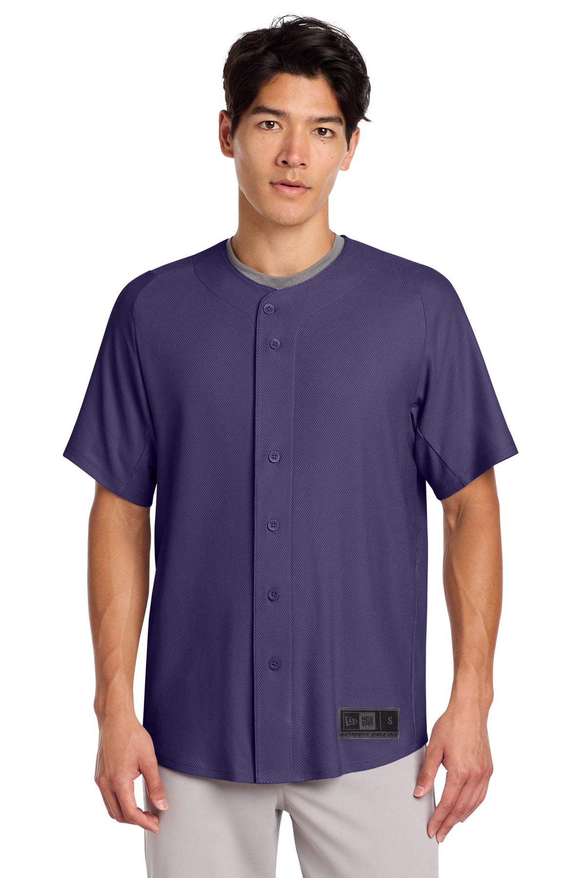 New Era Men's Diamond Era Full-Button Jersey Corporate Apparel Shirts & Tops