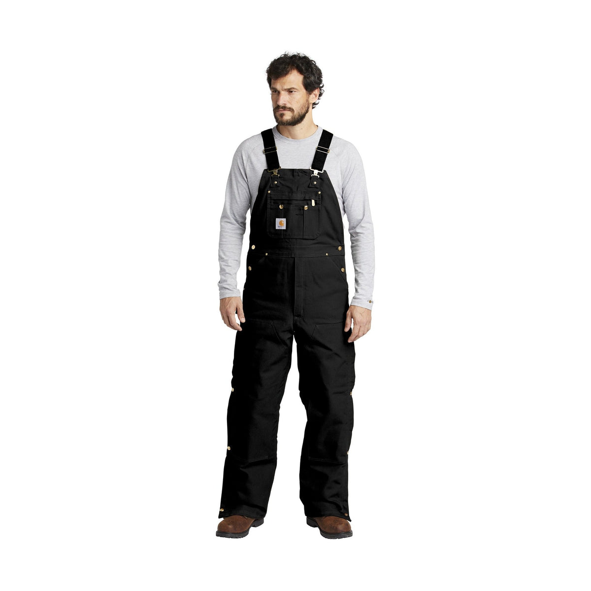 Carhartt Men's Duck Quilt-Lined Zip-To-Thigh Bib Overalls