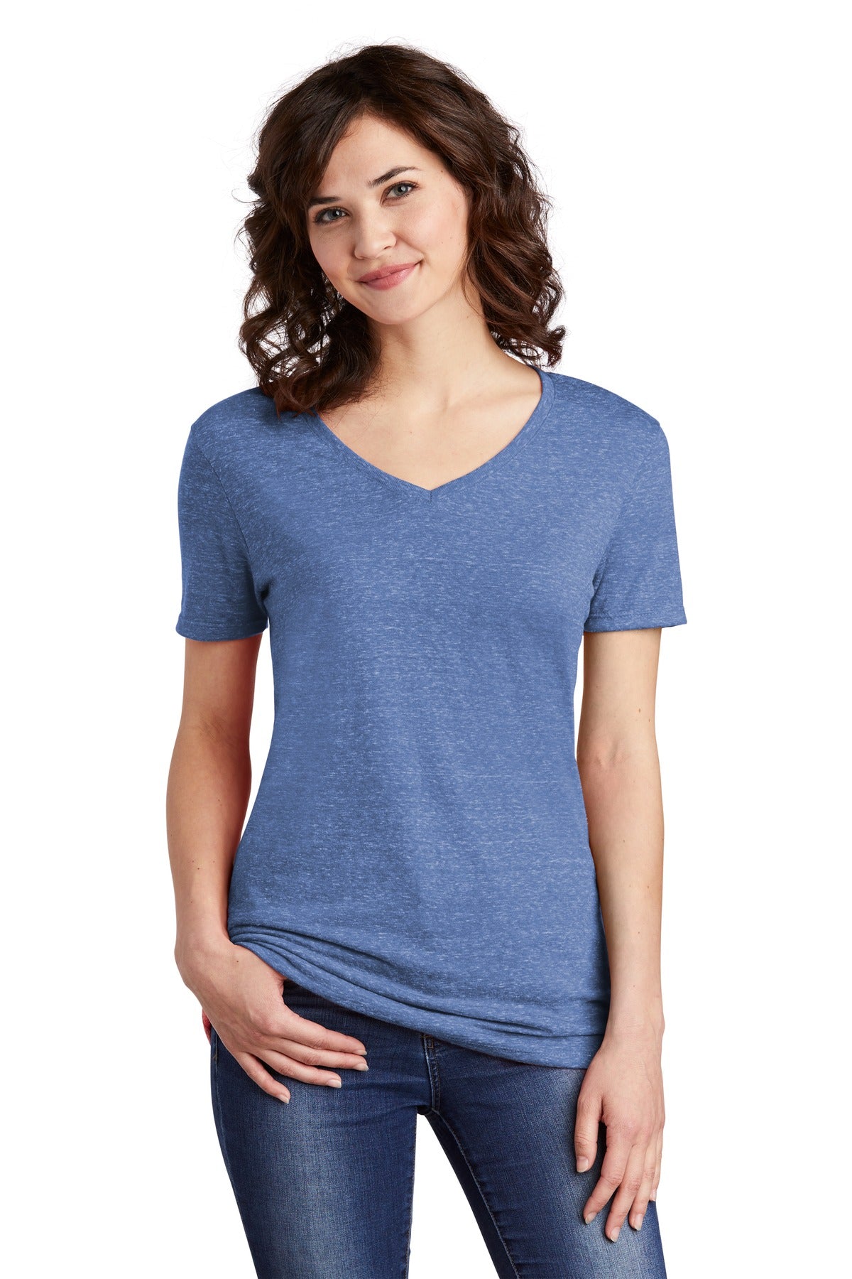 Jerzees Women's Snow Heather Jersey V-Neck T-Shirt