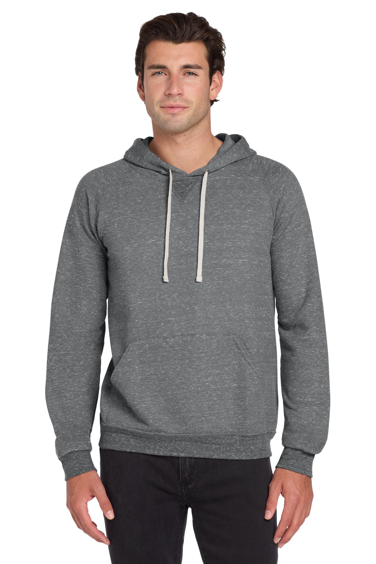 JERZEES Men's Snow Heather French Terry Raglan Hooded Sweatshirt