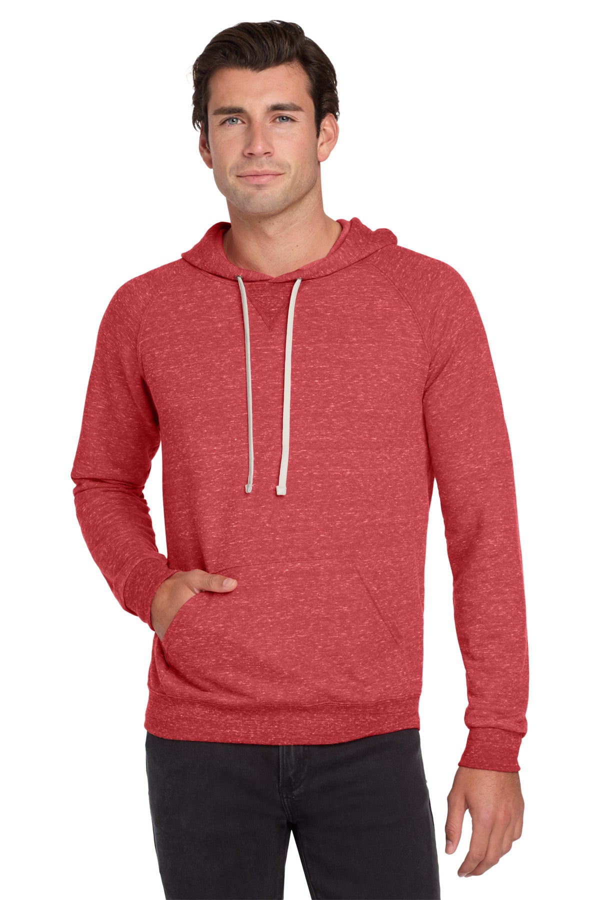JERZEES Men's Snow Heather French Terry Raglan Hooded Sweatshirt