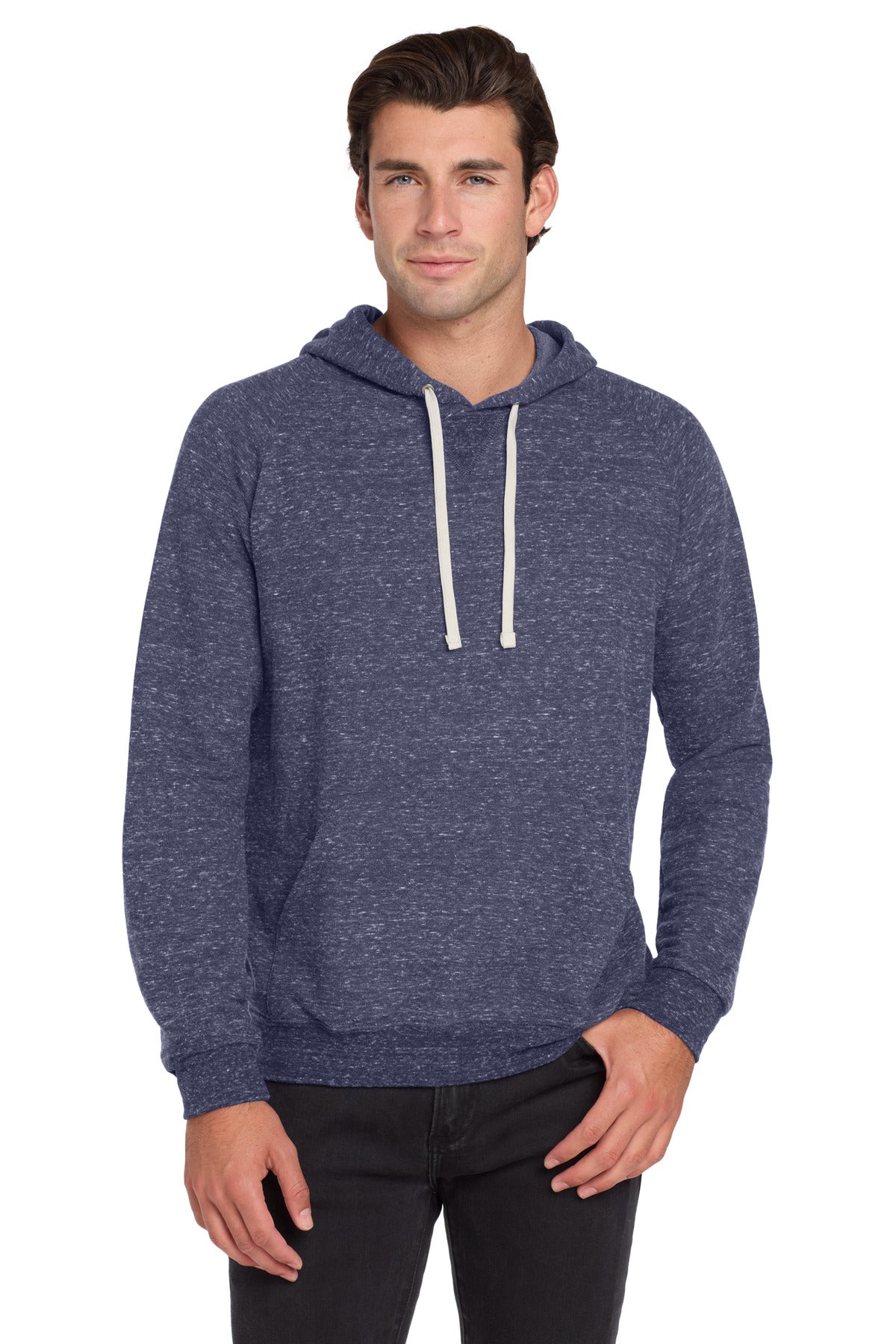 JERZEES Men's Snow Heather French Terry Raglan Hooded Sweatshirt