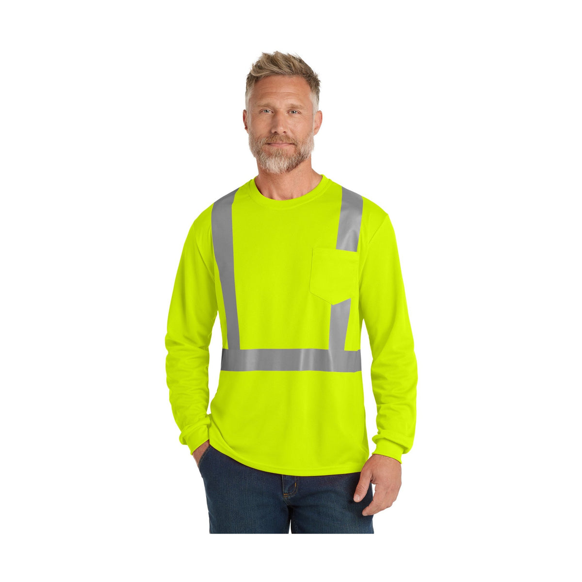 CornerStone Men's ANSI 107 Class 2 Mesh Long Sleeve Tee