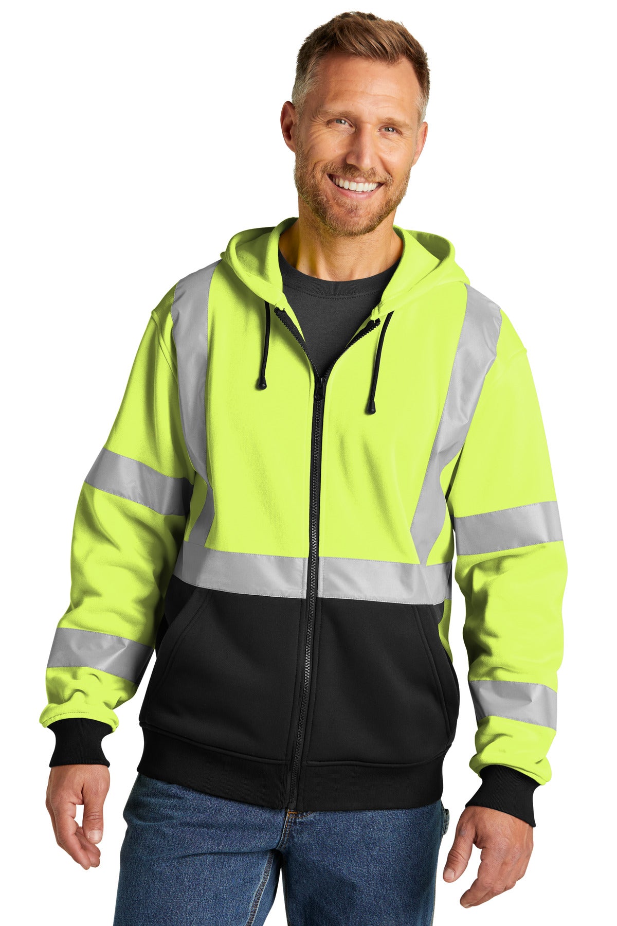 CornerStone Men's A107 Class 3 Heavy-Duty Fleece Full-Zip Hoodie CSF300