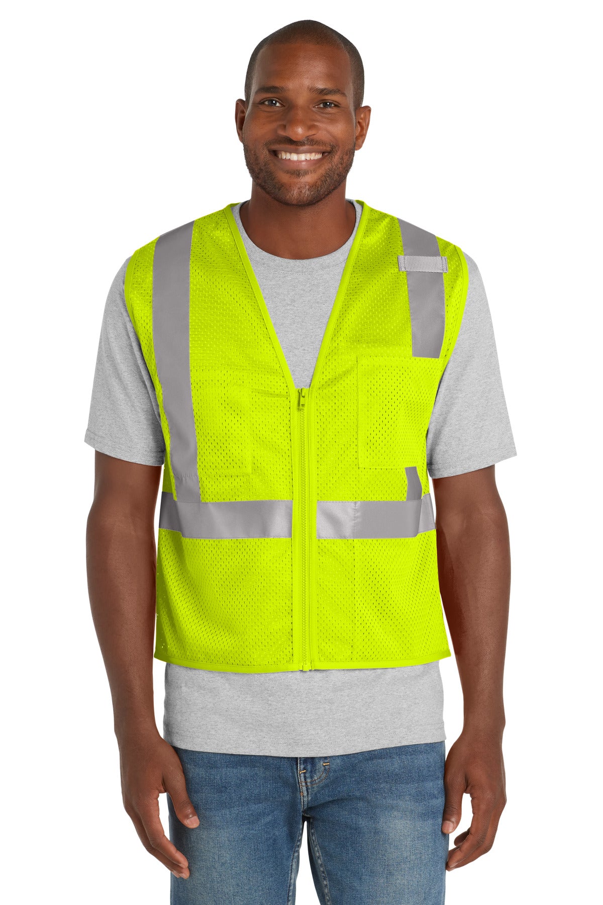 CornerStone Men's ANSI 107 Class 2 Mesh Zippered Vest