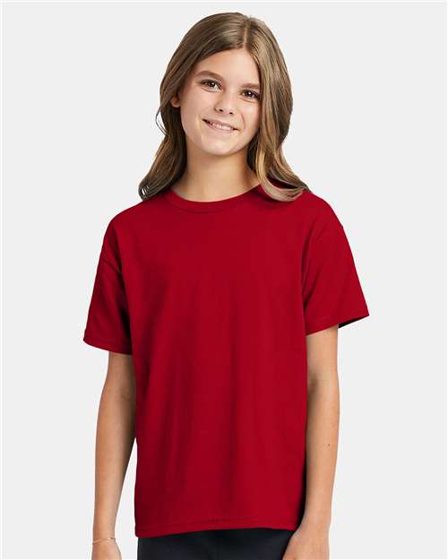 Hanes Youth EcoSmart 50/50 Cotton/Poly T-Shirt-4