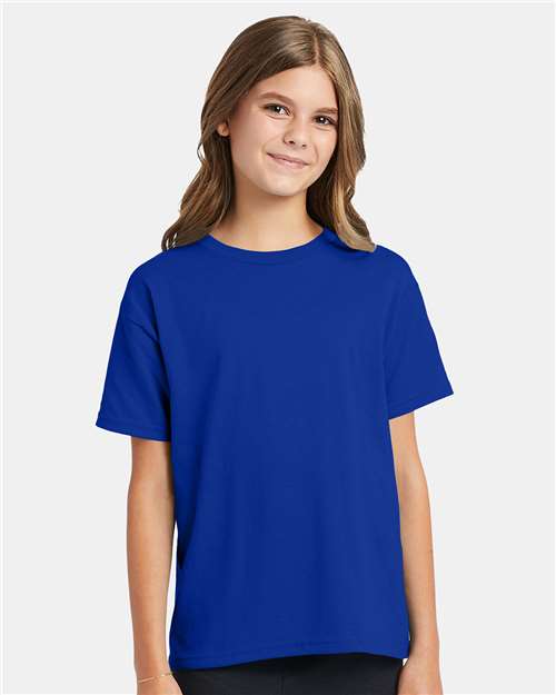 Hanes Youth EcoSmart 50/50 Cotton/Poly T-Shirt-4
