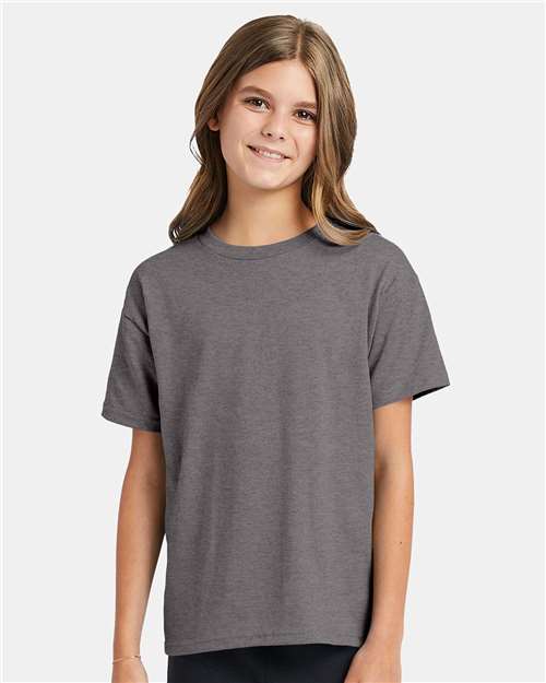 Hanes Youth EcoSmart 50/50 Cotton/Poly T-Shirt-3
