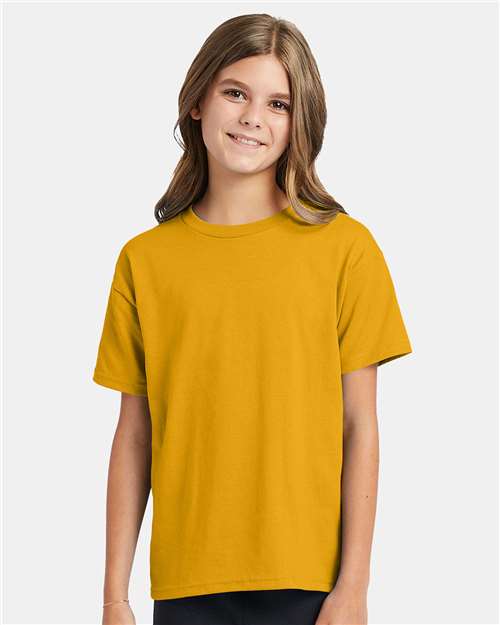 Hanes Youth EcoSmart 50/50 Cotton/Poly T-Shirt-4