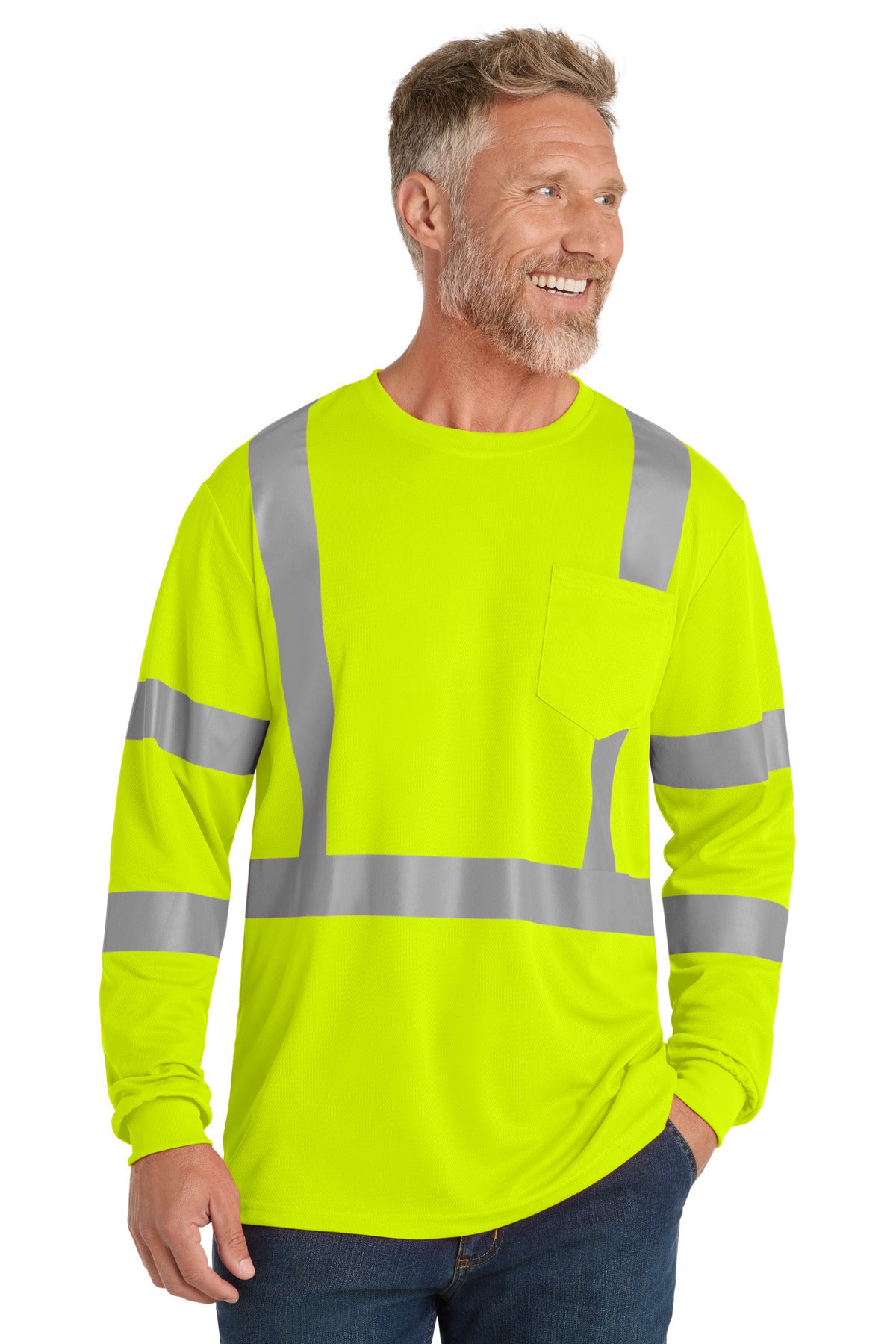 CornerStone Men's ANSI 107 Class 3 Mesh Long Sleeve Tee
