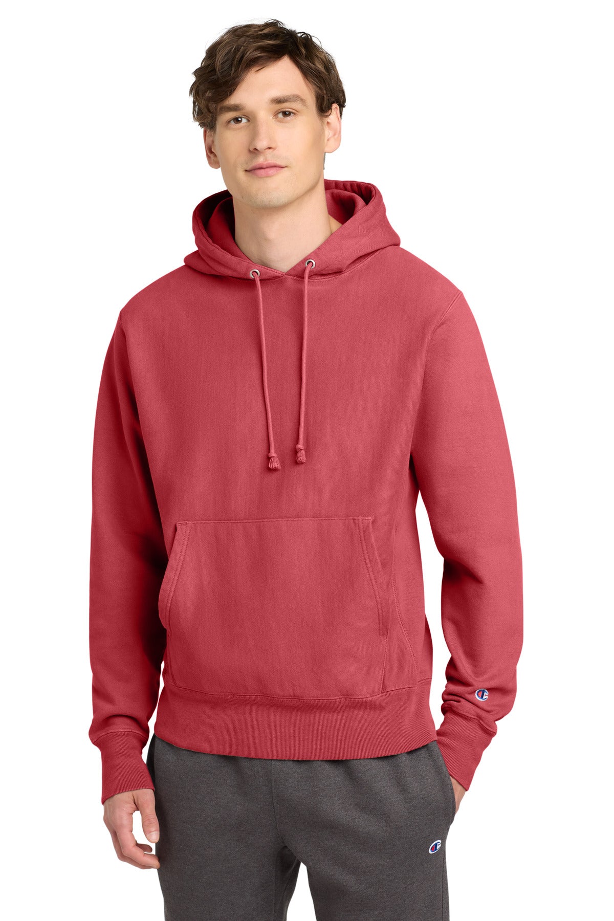 Champion Men's Reverse Weave Garment-Dyed Hooded Sweatshirt