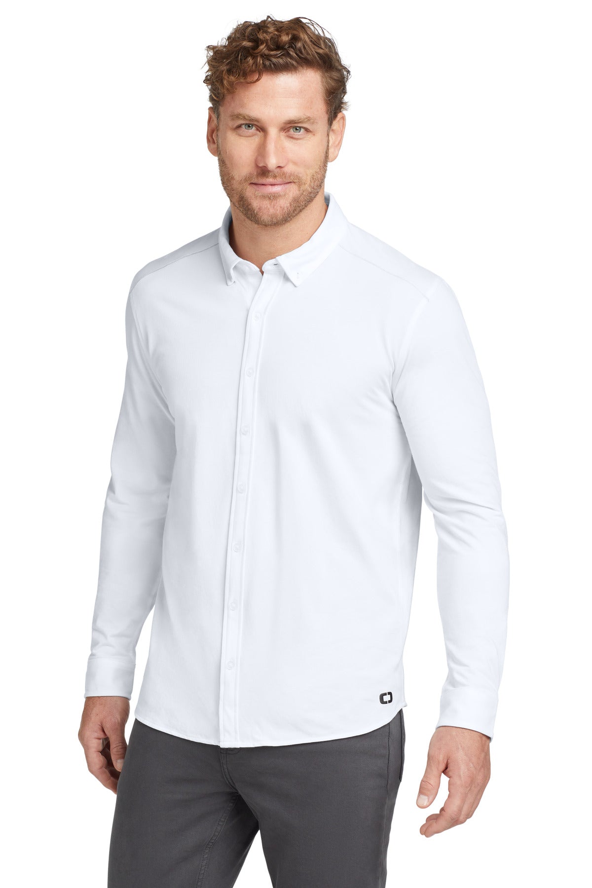 OGIO Men's Code Stretch Long Sleeve Button-Up