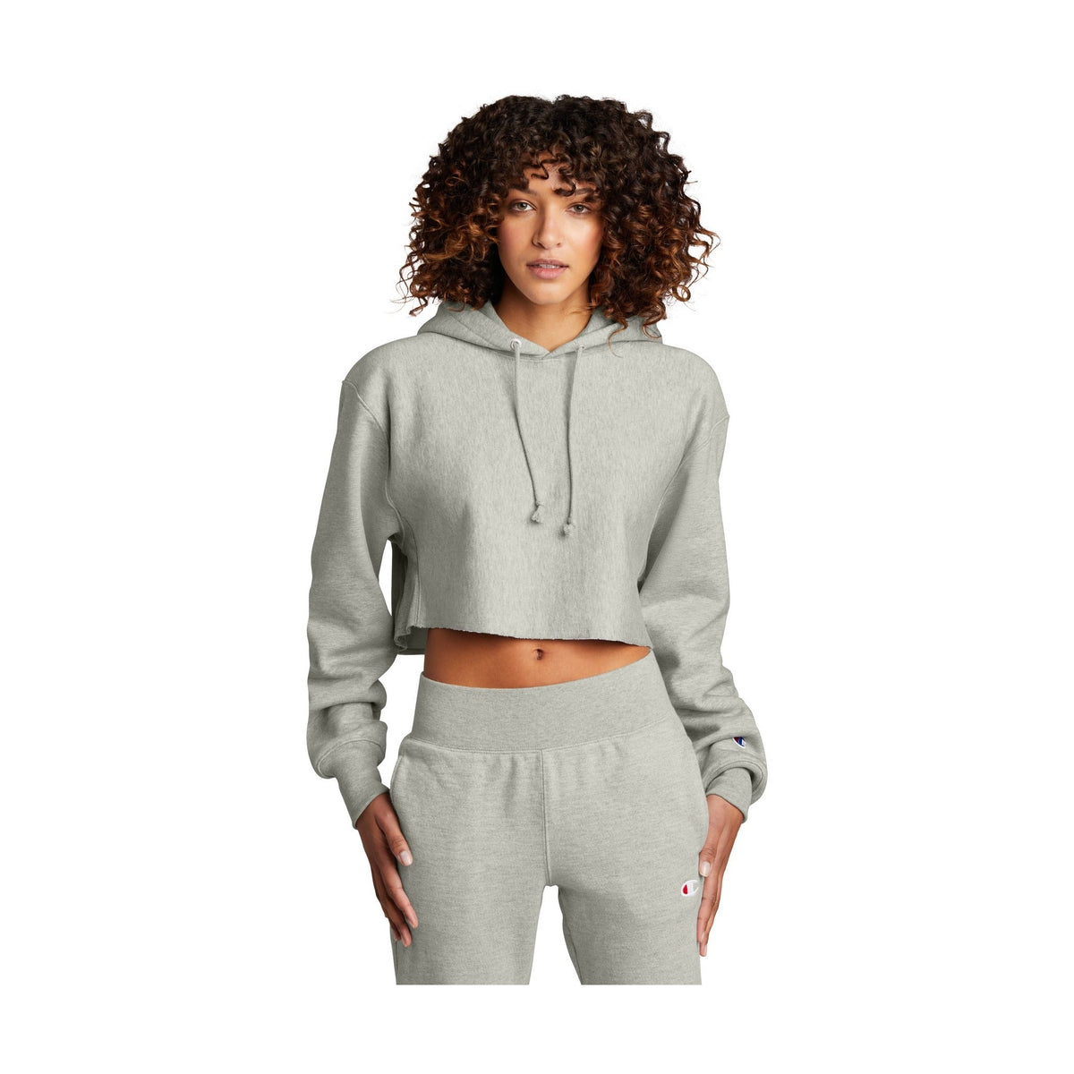 Champion Women's Reverse Weave Cropped Cut-Off Hooded Sweatshirt RW01W