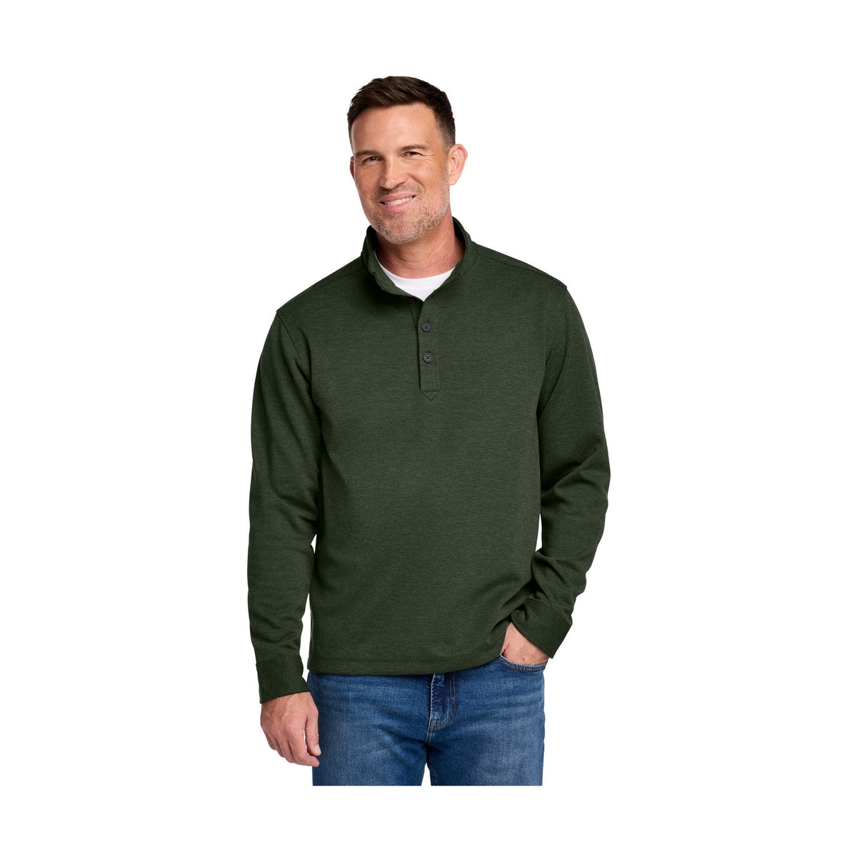 Brooks Brothers Men's Mid-Layer Stretch 1/2-Button BB18202