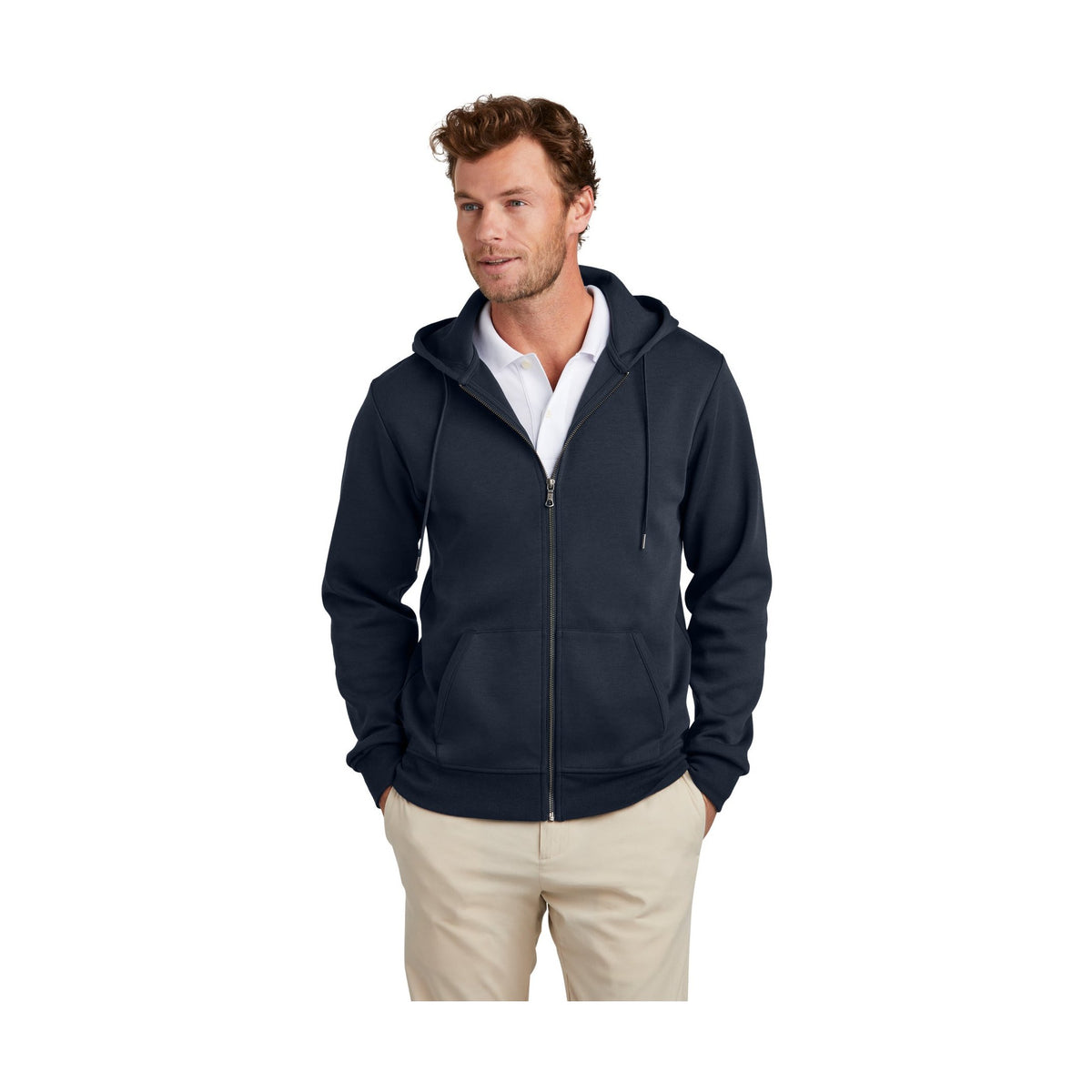 Brooks Brothers Men's Double-Knit Full-Zip Hoodie BB18208