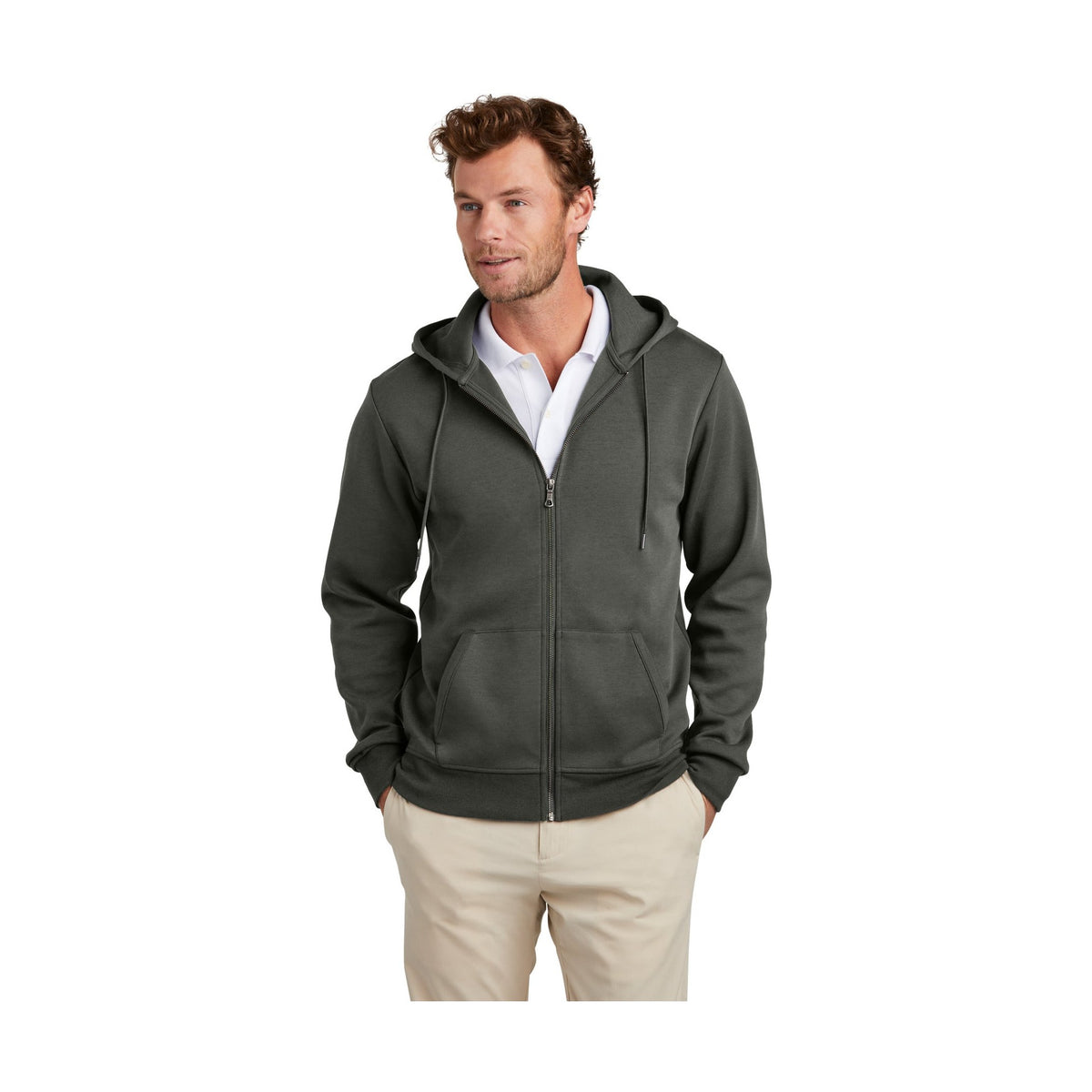 Brooks Brothers Men's Double-Knit Full-Zip Hoodie BB18208