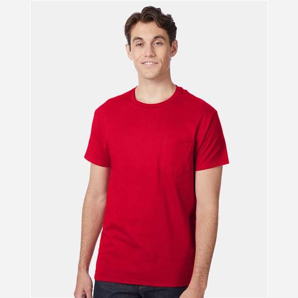 Hanes Men's Authentic 100% Cotton T-Shirt with Pocket-4