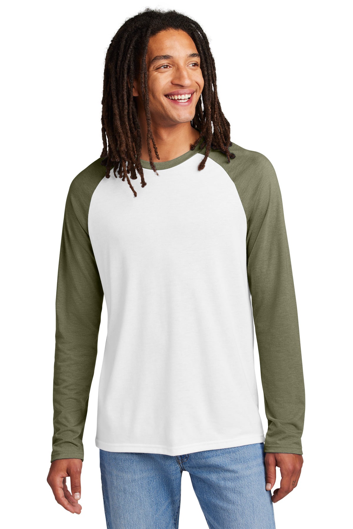 AllMade Men's Tri-Blend Long Sleeve Colorblock Raglan AL6009
