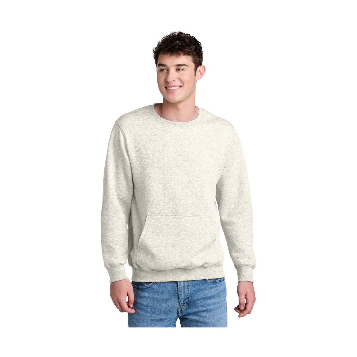 Port & Co Men's Core Fleece Crewneck Pocket Sweatshirt PC78PKT
