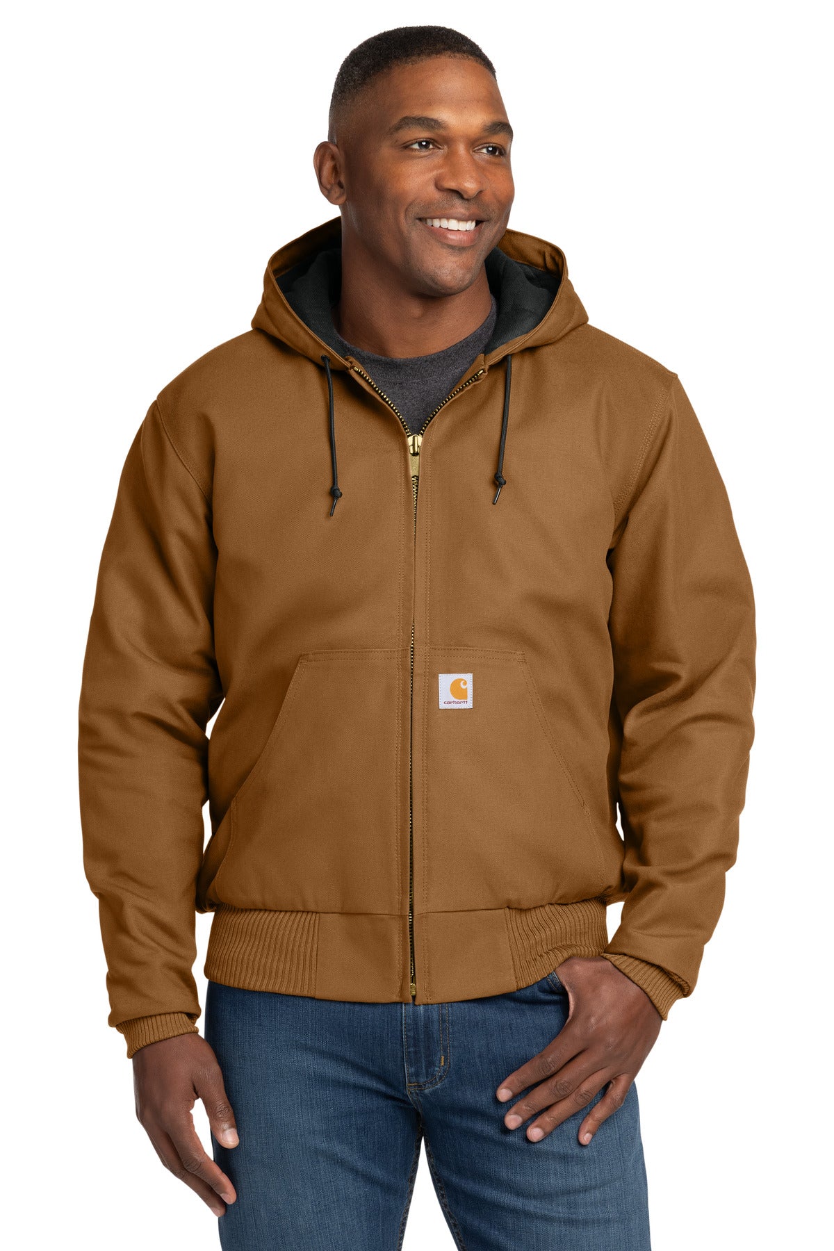 Carhartt Men's Quilted-Flanne-Lined Duck Active Jac