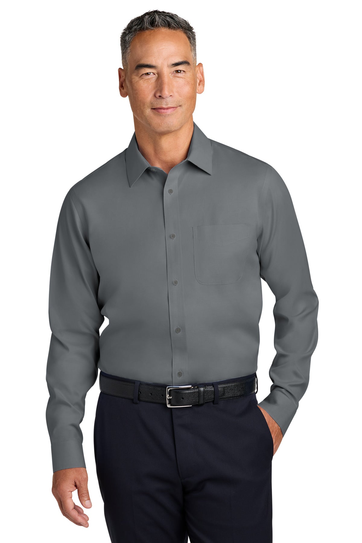 Brooks Brothers Men's Wrinkle-Free Stretch Pinpoint Spread Collar Shirt BB18012