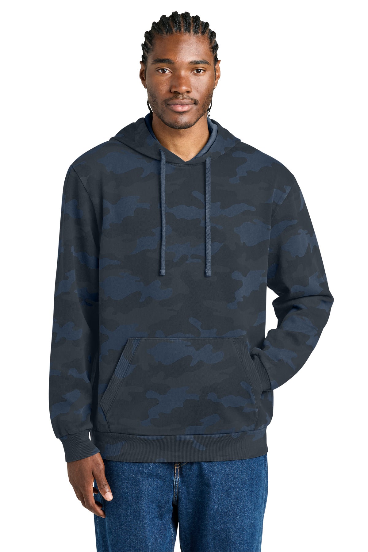 District Men's Wash Camo Fleece Hoodie DT2200C
