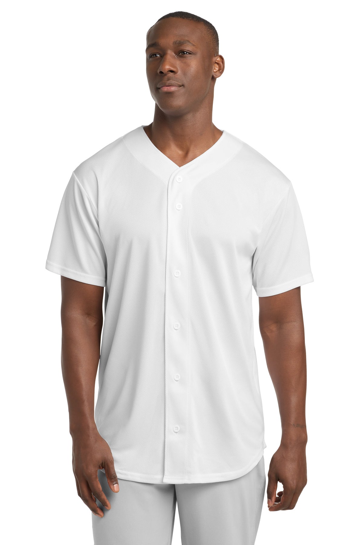 Sport-Tek Men's PosiCharge Tough Mesh Full-Button Jersey