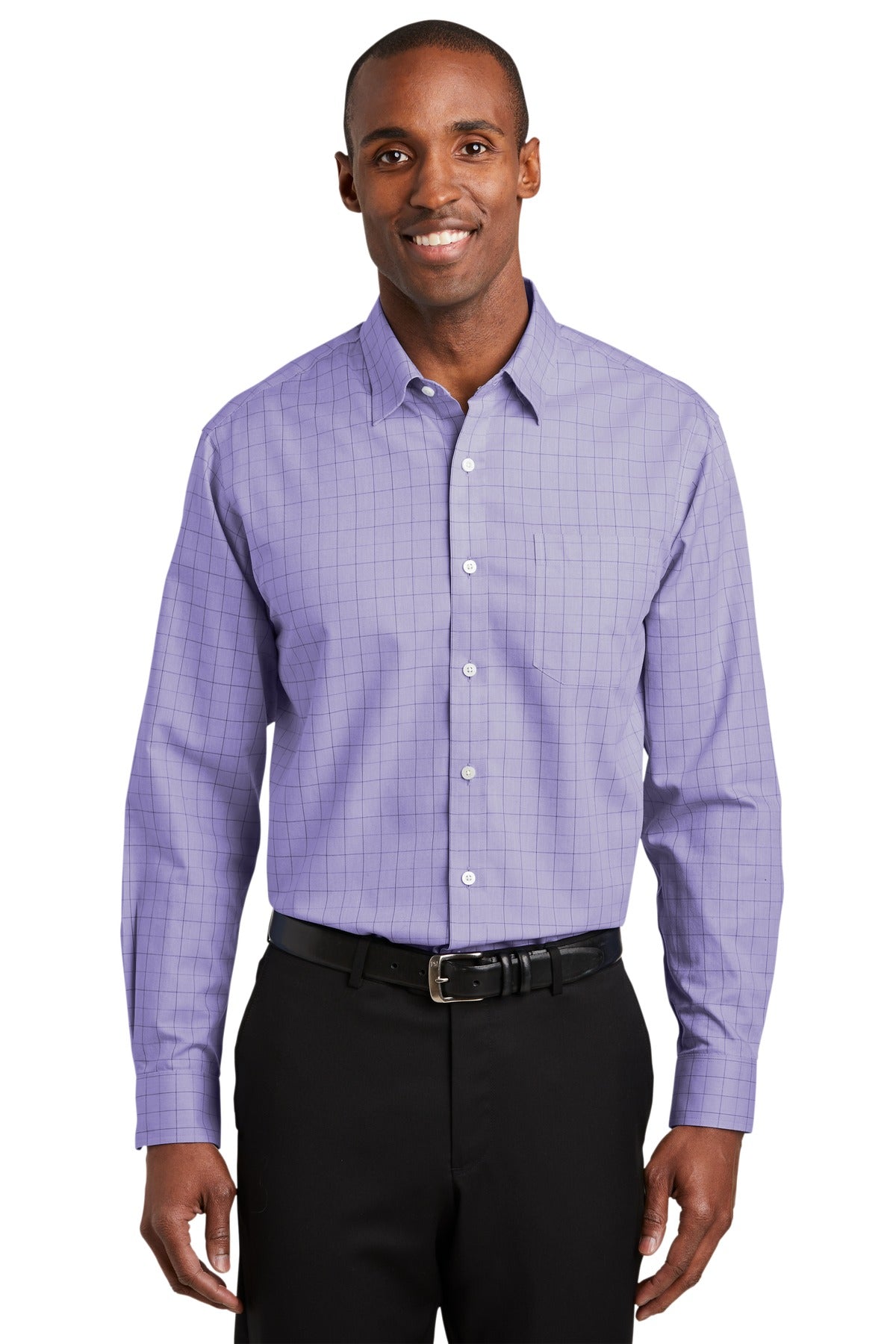 Red House Men's Windowpane Plaid Non-Iron Shirt