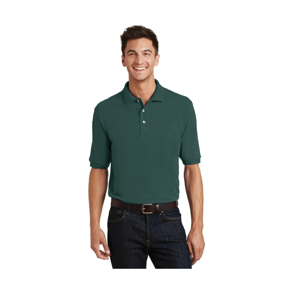 Port Authority Men's Heavyweight Cotton Pique Polo with Pocket
