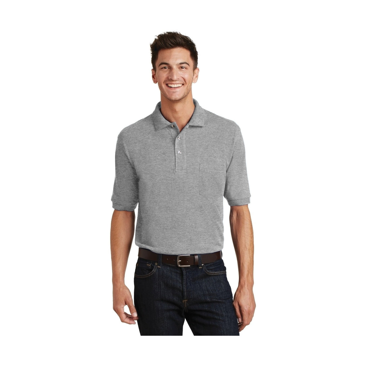 Port Authority Men's Heavyweight Cotton Pique Polo with Pocket