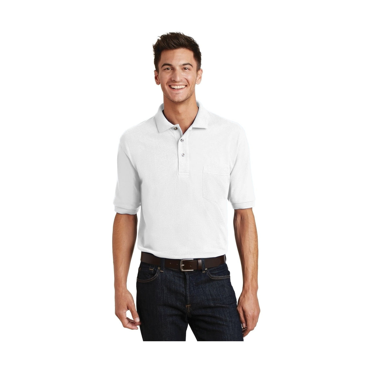 Port Authority Men's Heavyweight Cotton Pique Polo with Pocket