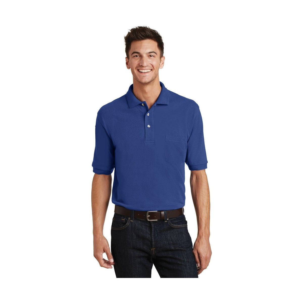 Port Authority Men's Heavyweight Cotton Pique Polo with Pocket