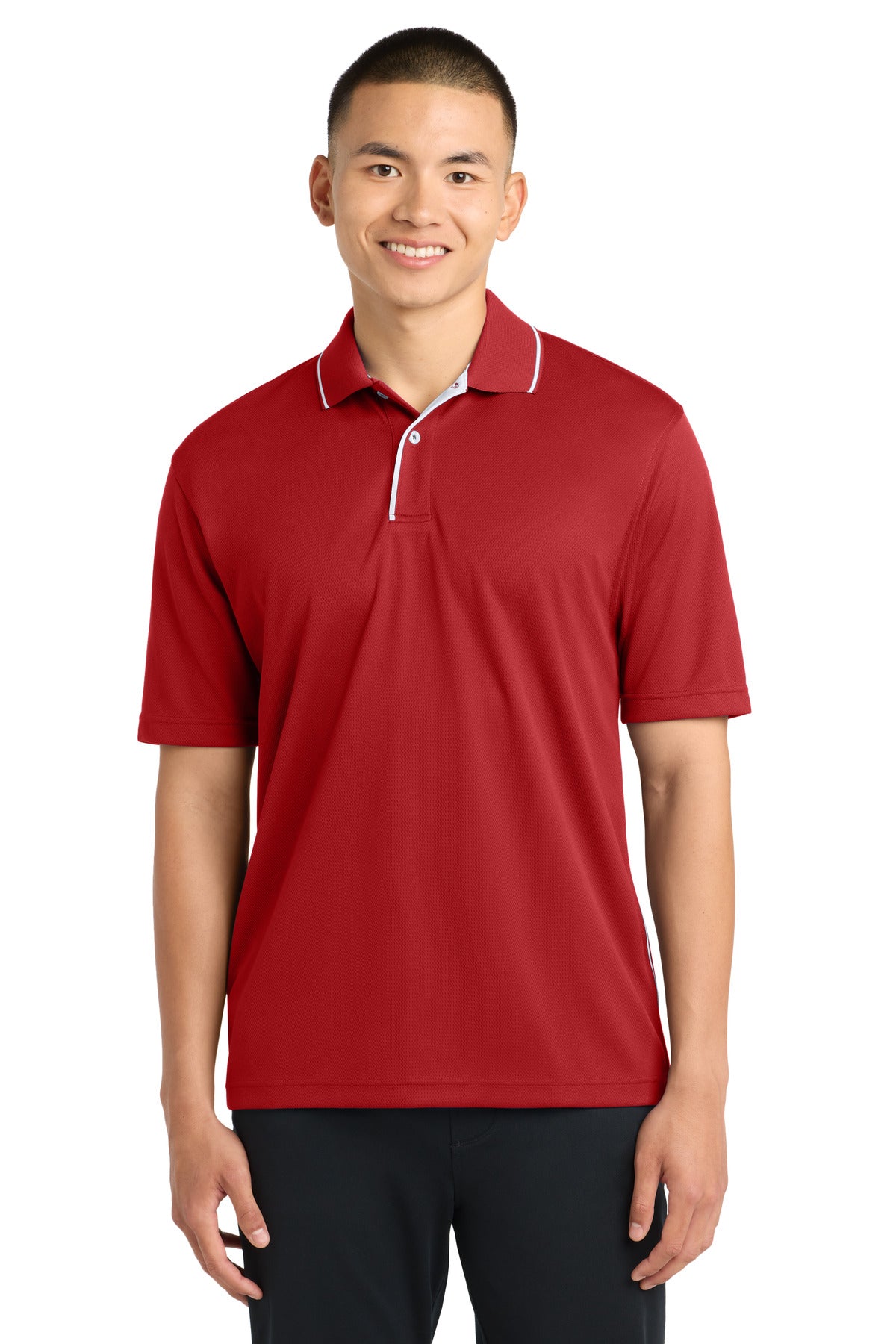 Sport-Tek Men's Dri-Mesh Polo with Tipped Collar and Piping