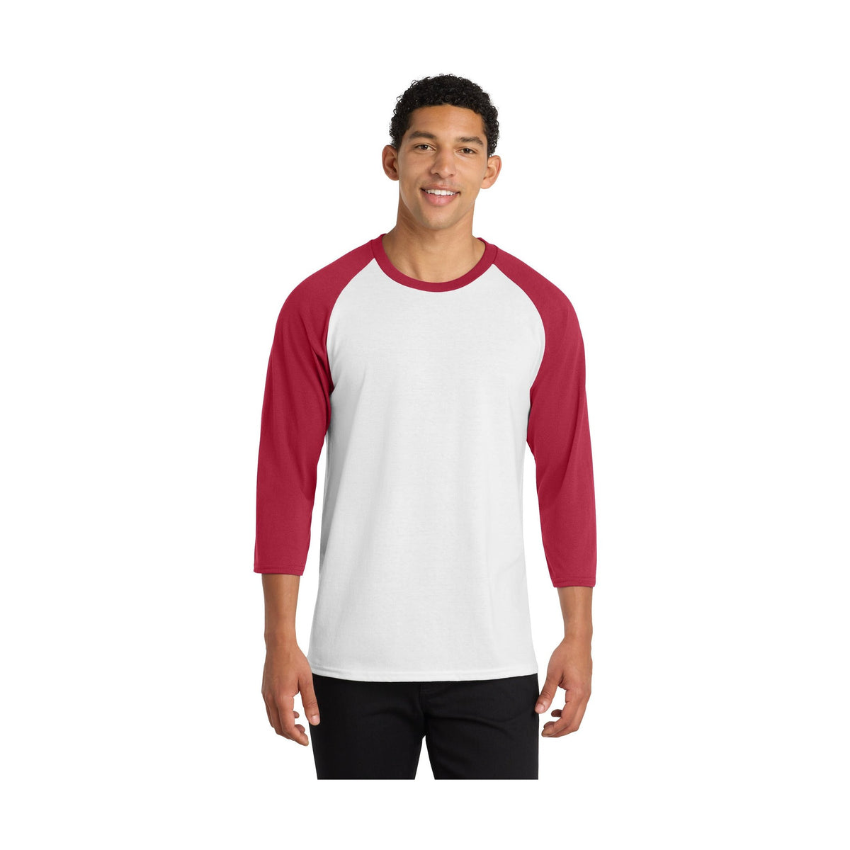 Port & Co Men's Core Blend 3/4-Sleeve Raglan Tee