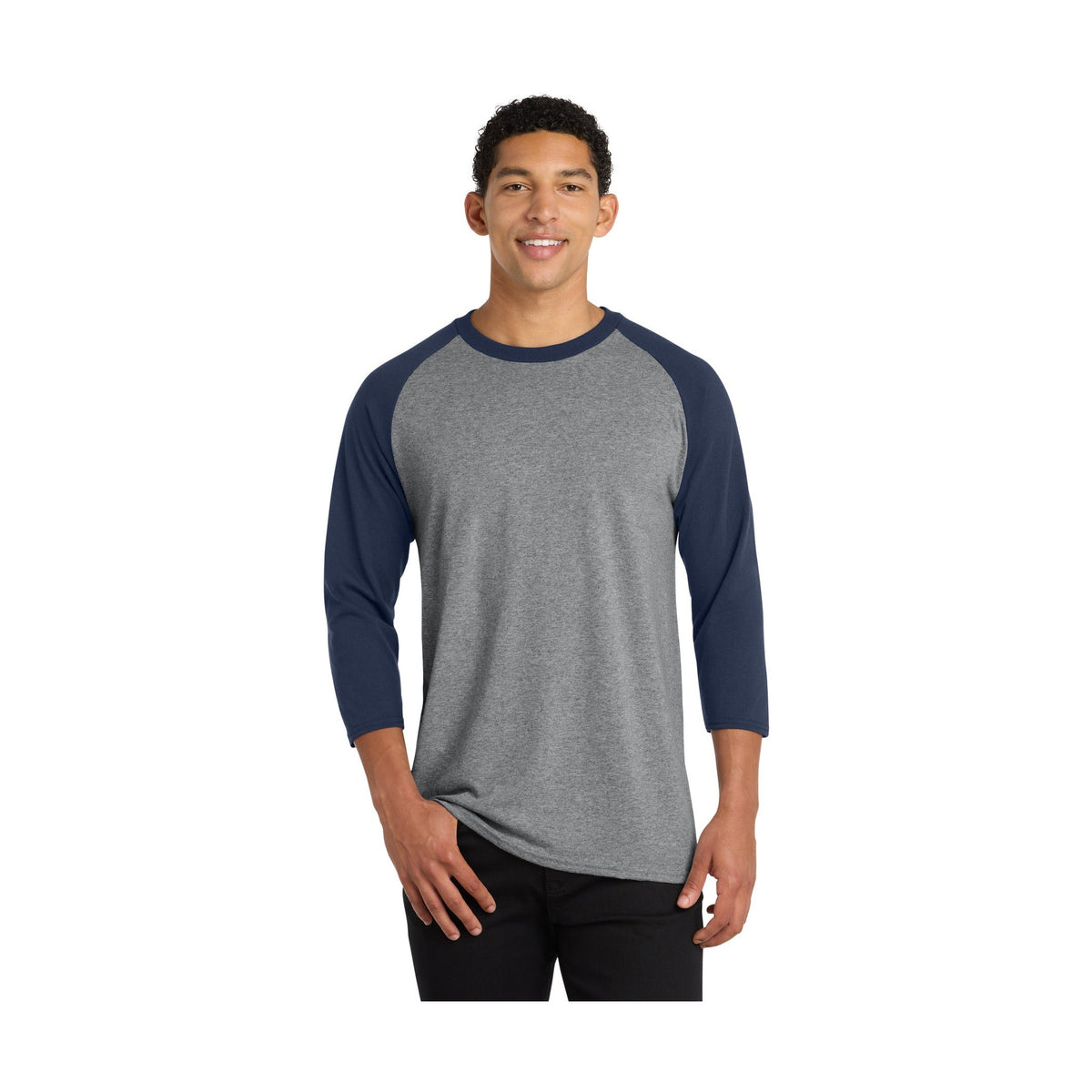 Port & Co Men's Core Blend 3/4-Sleeve Raglan Tee