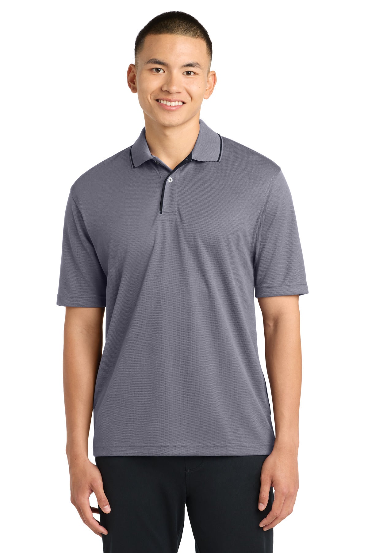 Sport-Tek Men's Dri-Mesh Polo with Tipped Collar and Piping