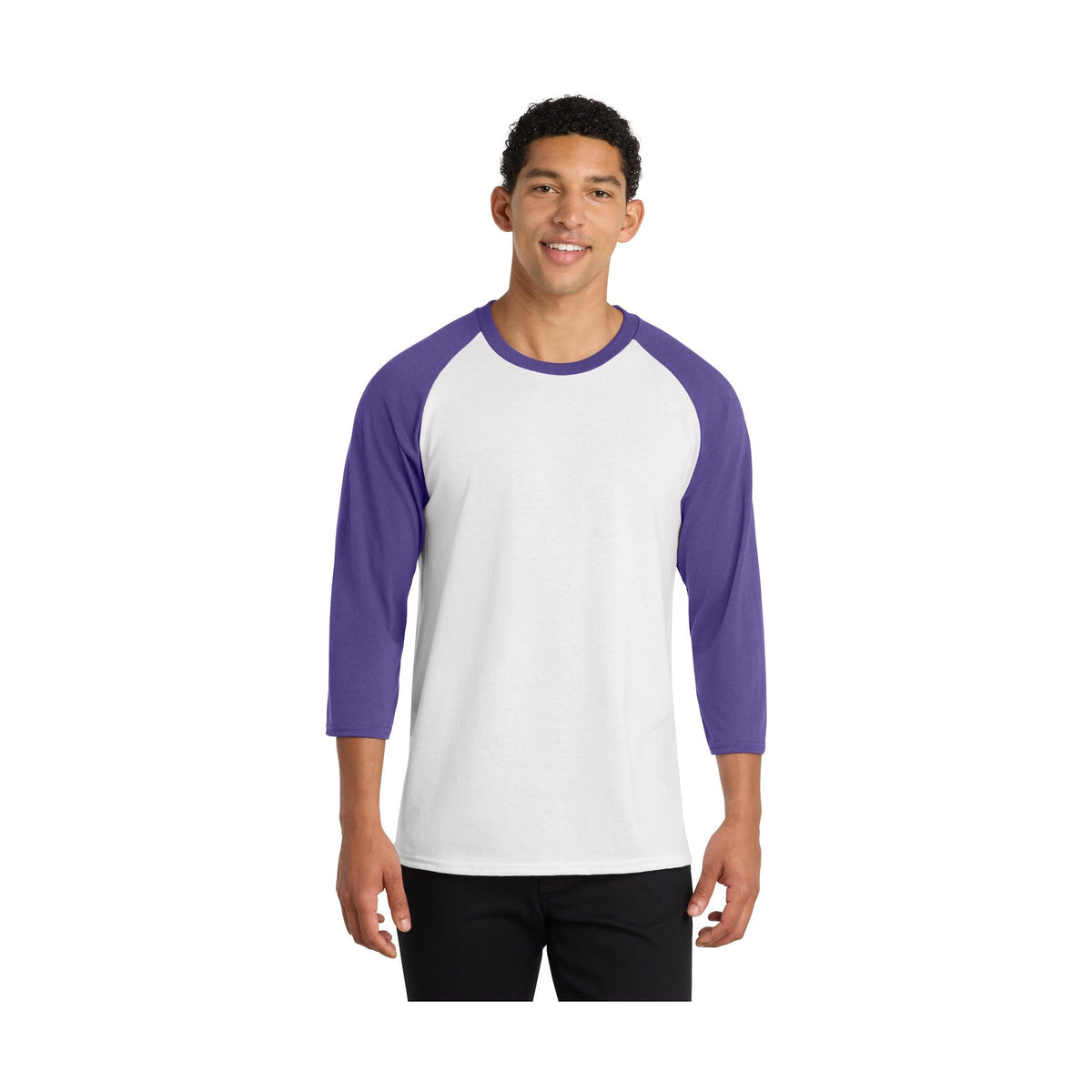 Port & Co Men's Core Blend 3/4-Sleeve Raglan Tee
