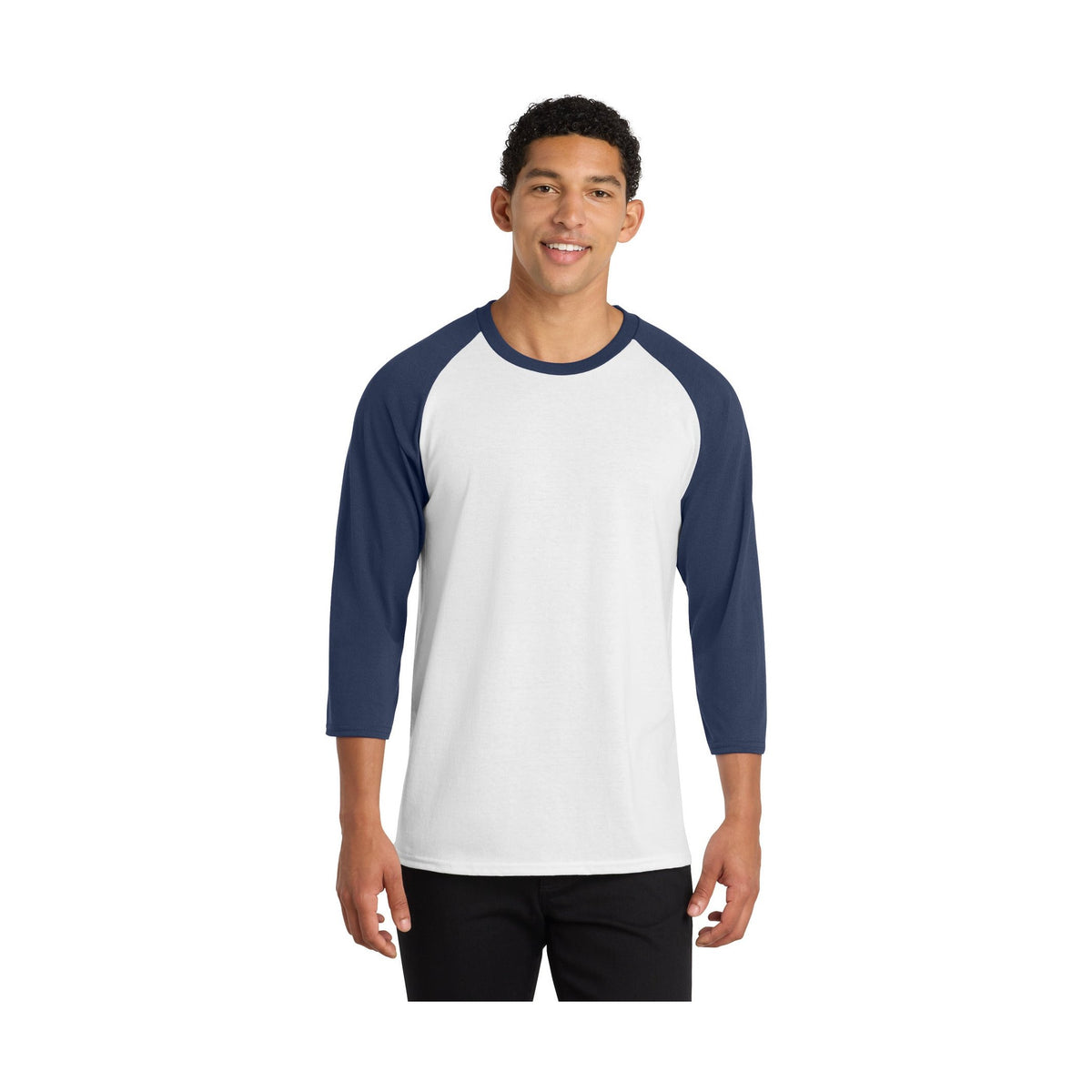 Port & Co Men's Core Blend 3/4-Sleeve Raglan Tee