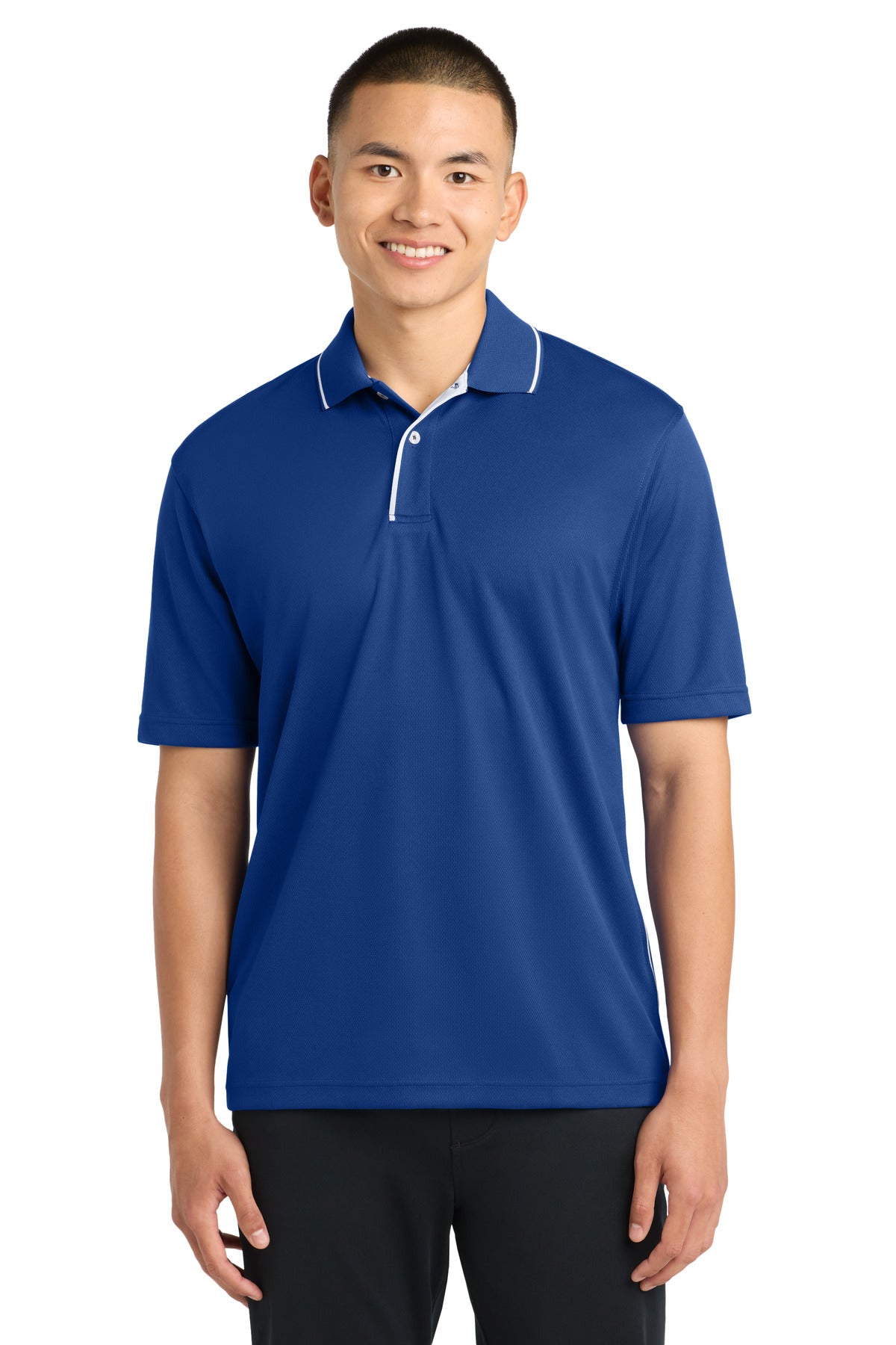 Sport-Tek Men's Dri-Mesh Polo with Tipped Collar and Piping