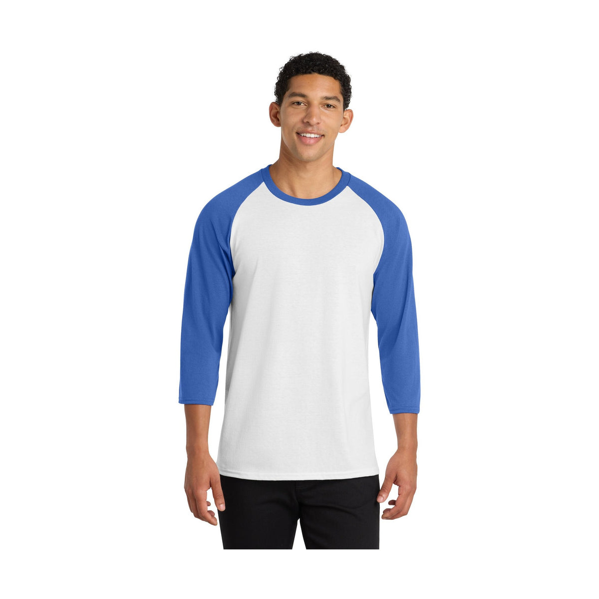 Port & Co Men's Core Blend 3/4-Sleeve Raglan Tee
