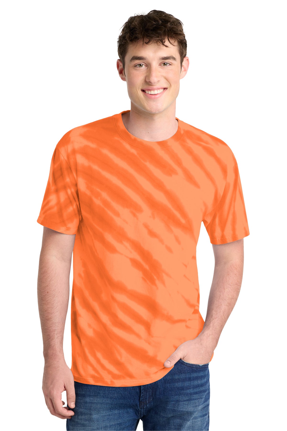 Port & Co Men's Tiger Stripe Tie-Dye Tee