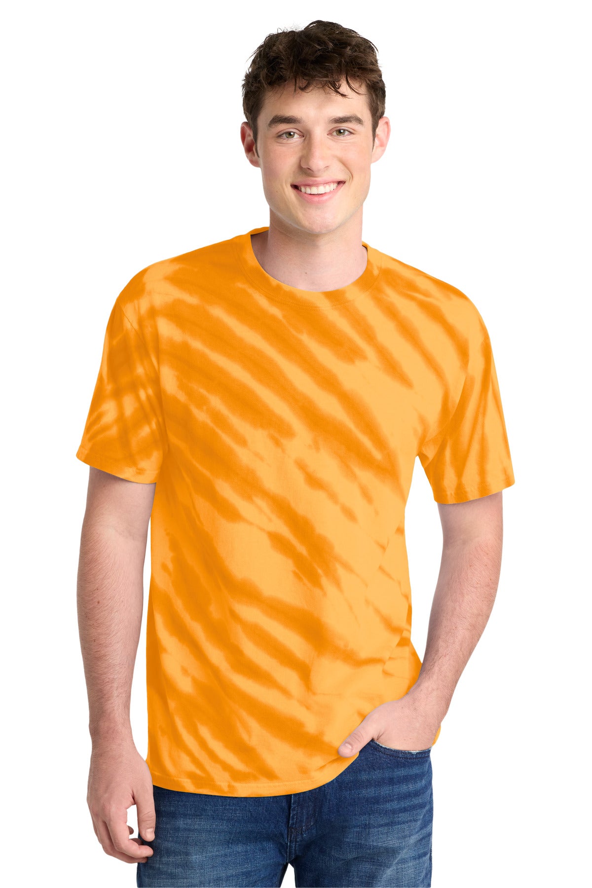 Port & Co Men's Tiger Stripe Tie-Dye Tee