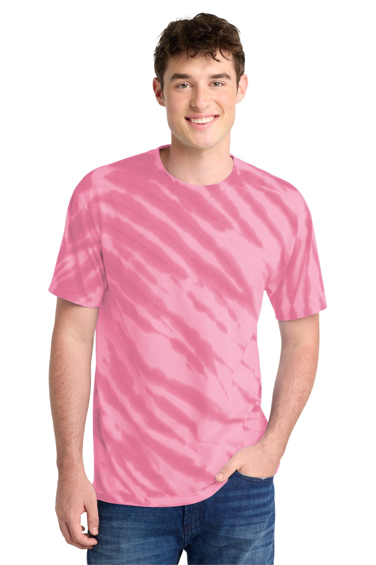 Port & Co Men's Tiger Stripe Tie-Dye Tee